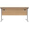 Polaris 1400mm Rectangular Desk, Silver Cantilever Leg, Beech