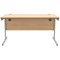 Polaris 1400mm Rectangular Desk, Silver Cantilever Leg, Beech
