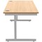 Polaris 1600mm Rectangular Desk, Silver Cantilever Leg, Beech