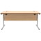 Polaris 1600mm Rectangular Desk, Silver Cantilever Leg, Beech