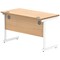 Polaris 1200mm Slim Rectangular Desk, White Cantilever Leg, Beech