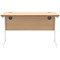 Polaris 1200mm Slim Rectangular Desk, White Cantilever Leg, Beech