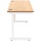 Polaris 1400mm Slim Rectangular Desk, White Cantilever Leg, Beech