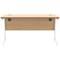 Polaris 1400mm Slim Rectangular Desk, White Cantilever Leg, Beech