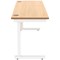 Polaris 1600mm Slim Rectangular Desk, White Cantilever Leg, Beech