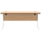 Polaris 1600mm Slim Rectangular Desk, White Cantilever Leg, Beech