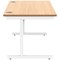 Polaris 1200mm Rectangular Desk, White Cantilever Leg, Beech