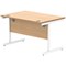Polaris 1200mm Rectangular Desk, White Cantilever Leg, Beech