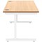 Polaris 1400mm Rectangular Desk, White Cantilever Leg, Beech