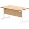 Polaris 1400mm Rectangular Desk, White Cantilever Leg, Beech