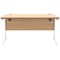 Polaris 1400mm Rectangular Desk, White Cantilever Leg, Beech