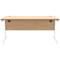 Polaris 1600mm Rectangular Desk, White Cantilever Leg, Beech