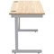 Polaris 1200mm Slim Rectangular Desk, Silver Cantilever Leg, Oak