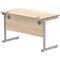 Polaris 1200mm Slim Rectangular Desk, Silver Cantilever Leg, Oak
