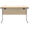 Polaris 1200mm Slim Rectangular Desk, Silver Cantilever Leg, Oak