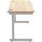 Polaris 1400mm Slim Rectangular Desk, Silver Cantilever Leg, Oak