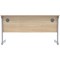 Polaris 1400mm Slim Rectangular Desk, Silver Cantilever Leg, Oak