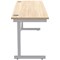 Polaris 1600mm Slim Rectangular Desk, Silver Cantilever Leg, Oak