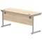 Polaris 1600mm Slim Rectangular Desk, Silver Cantilever Leg, Oak