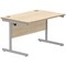 Polaris 1200mm Rectangular Desk, Silver Cantilever Leg, Oak