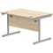 Polaris 1200mm Rectangular Desk, Silver Cantilever Leg, Oak
