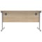 Polaris 1400mm Rectangular Desk, Silver Cantilever Leg, Oak