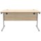 Polaris 1400mm Rectangular Desk, Silver Cantilever Leg, Oak