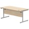 Polaris 1600mm Rectangular Desk, Silver Cantilever Leg, Oak