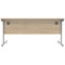Polaris 1600mm Rectangular Desk, Silver Cantilever Leg, Oak