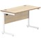 Polaris 1200mm Slim Rectangular Desk, White Cantilever Leg, Oak