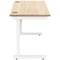 Polaris 1200mm Slim Rectangular Desk, White Cantilever Leg, Oak