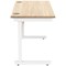 Polaris 1200mm Slim Rectangular Desk, White Cantilever Leg, Oak