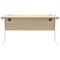 Polaris 1400mm Slim Rectangular Desk, White Cantilever Leg, Oak
