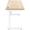 Polaris 1600mm Slim Rectangular Desk, White Cantilever Leg, Oak