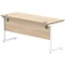 Polaris 1600mm Slim Rectangular Desk, White Cantilever Leg, Oak