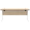 Polaris 1600mm Slim Rectangular Desk, White Cantilever Leg, Oak