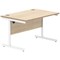 Polaris 1200mm Rectangular Desk, White Cantilever Leg, Oak