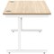 Polaris 1200mm Rectangular Desk, White Cantilever Leg, Oak