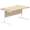 Polaris 1400mm Rectangular Desk, White Cantilever Leg, Oak