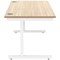 Polaris 1400mm Rectangular Desk, White Cantilever Leg, Oak