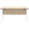 Polaris 1400mm Rectangular Desk, White Cantilever Leg, Oak