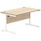 Polaris 1600mm Rectangular Desk, White Cantilever Leg, Oak