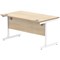 Polaris 1600mm Rectangular Desk, White Cantilever Leg, Oak