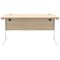 Polaris 1600mm Rectangular Desk, White Cantilever Leg, Oak