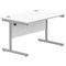 Polaris 1200mm Rectangular Desk, Silver Cantilever Leg, White