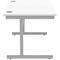 Polaris 1200mm Rectangular Desk, Silver Cantilever Leg, White