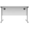 Polaris 1200mm Rectangular Desk, Silver Cantilever Leg, White