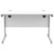 Polaris 1200mm Rectangular Desk, Silver Cantilever Leg, White