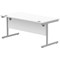Polaris 1600mm Rectangular Desk, Silver Cantilever Leg, White