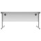 Polaris 1600mm Rectangular Desk, Silver Cantilever Leg, White